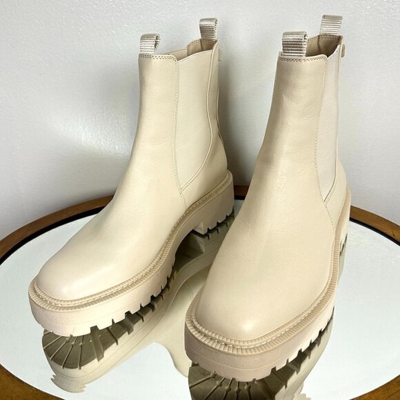 SAM EDELMAN Laguna Waterproof Lug Sole Chelsea Boot in Modern Ivory Size US 8.5 - Picture 6 of 15